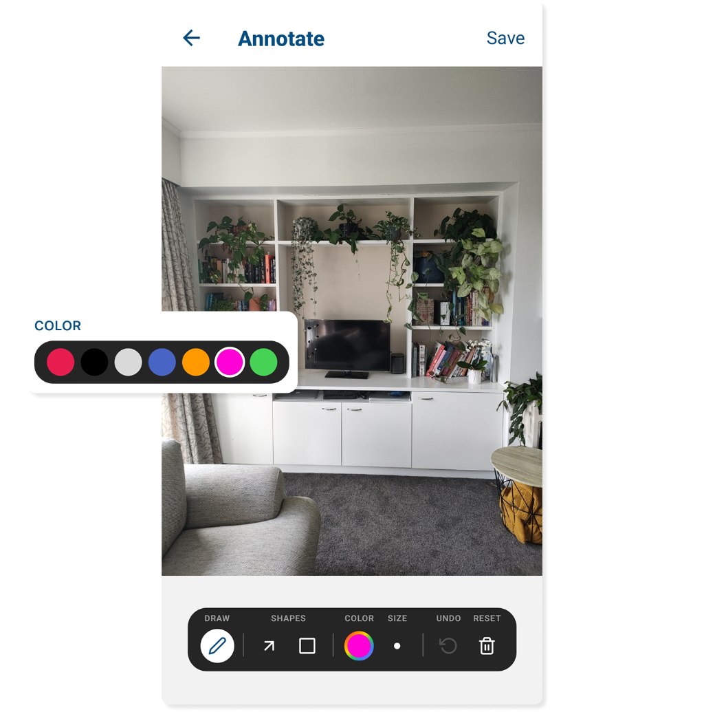 Colour picker in myInspections annotation tools